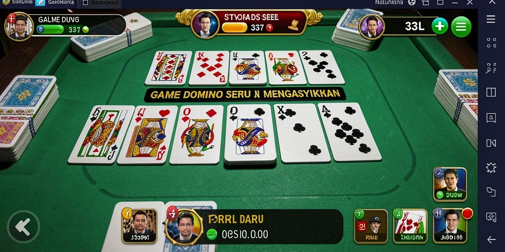 Tampilan gameplay Domino yang mengasyikkan dan interaktif.