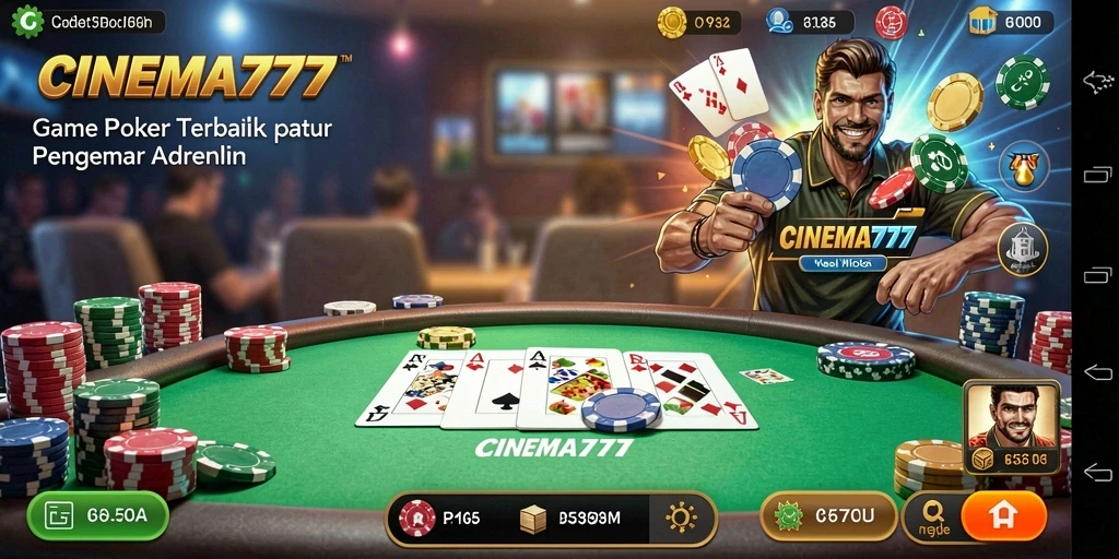 Tampilan menarik dari gameplay Poker di CINEMA777.