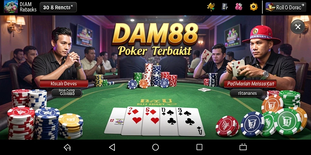 Tampilan menarik gameplay poker dalam DAM88.