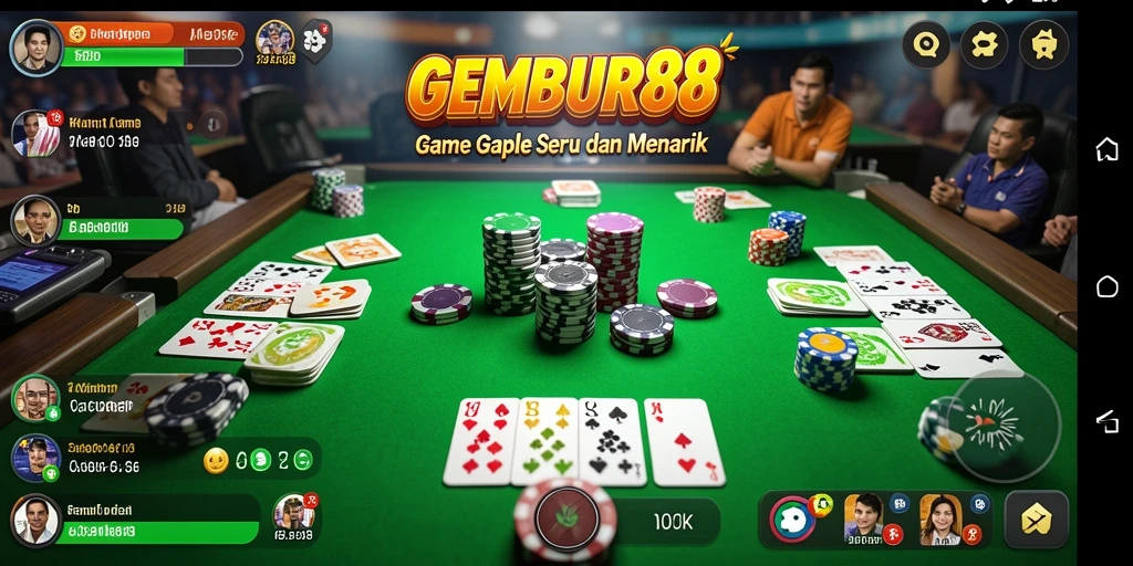 Tampilan menarik dari GEMBUR88 saat bermain Gaple yang seru.