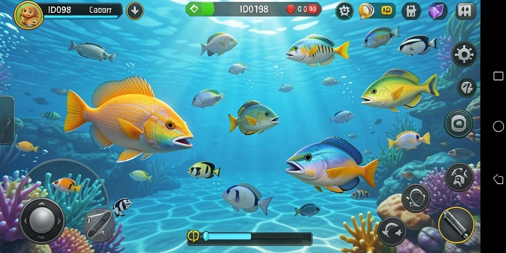 Screenshot gameplay Tembak Ikan ID098 dengan grafis menawan.