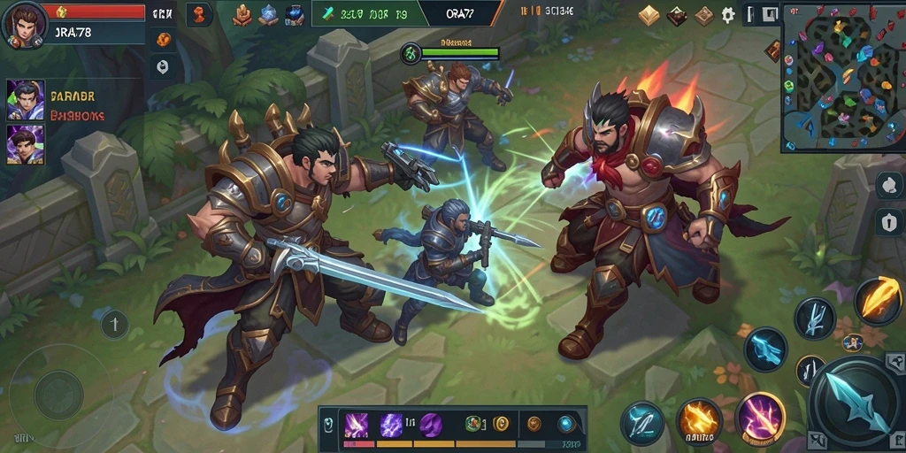 Screenshot gameplay ORA78 yang menampilkan pertarungan tim seru.