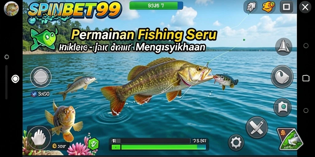 Tangkapan layar gameplay SPINBET99 menampilkan suasana memancing yang mendebarkan.