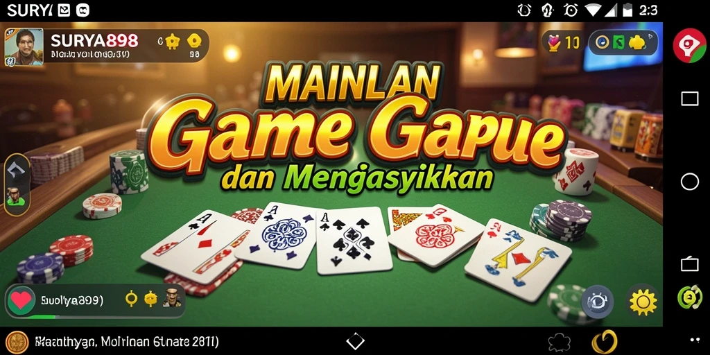 Screenshot gameplay SURYA898 yang menunjukkan aksi seru Gaple.