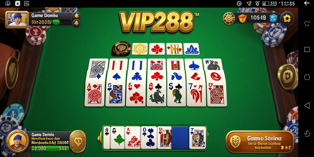 Tampilan gameplay seru dalam game Domino VIP288