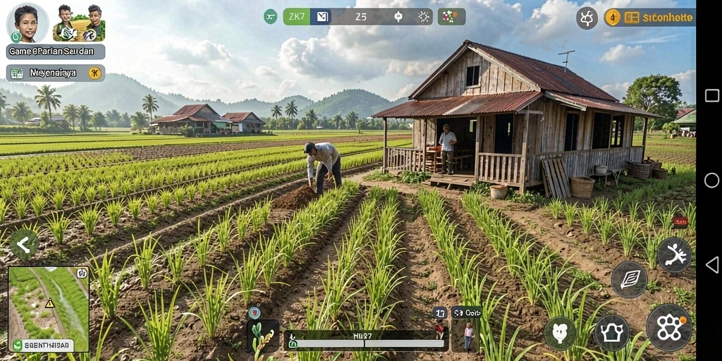 Tangkapan layar ZK7 menunjukkan pengalaman gameplay bertani yang menyenangkan.
